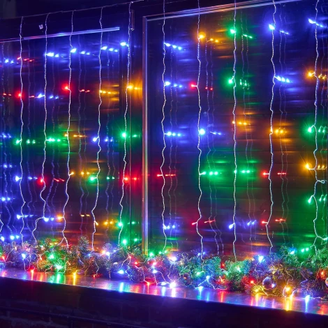 Занавес светодиодный, 3х3м. 192 светодиода, разноцветный свет Uniel ULD-C3030-192/DTA MULTI IP20