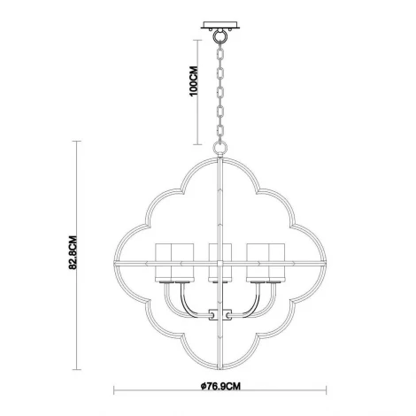 Подвесная люстра Vele Luce Ortico VL1103L08 (220V, на цепи, подсвечник, свеча)