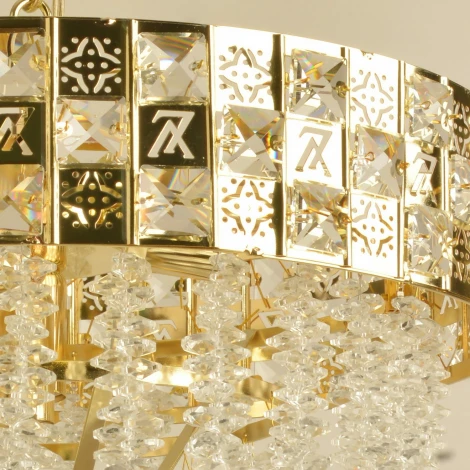 Подвесная люстра хрустальная Reluce 08301-0.4-08 G (220V, на цепи)