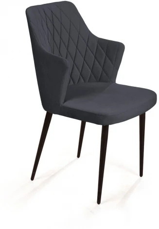 Стул с подлокотниками Hunt ромб, бархат 03 / чёрный конус Top Concept 80742