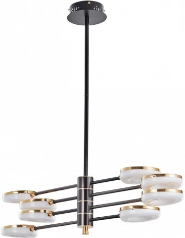 Потолочная люстра светодиодная на штанге Arte Milano Ferrara-72999 276699/8 BK/GD (220V)