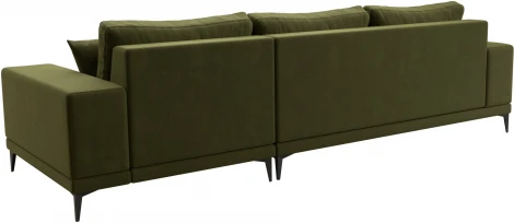 Диван угловой Льюес правый (Зеленый/Микровельвет) Лига Диванов арт.122404