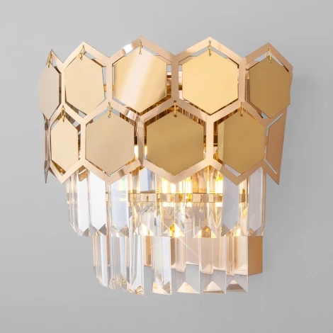 Настенный светильник Eurosvet Ariana 10113/2 золото/прозрачный хрусталь Strotskis