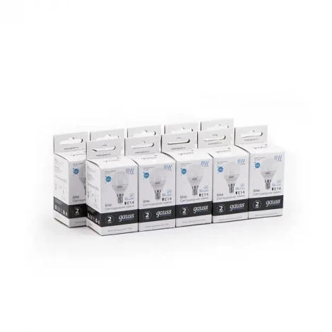 Лампочка светодиодная E14 8 Вт 540 lm 4100K нейтральное белое свечение Gauss Elementary 53128