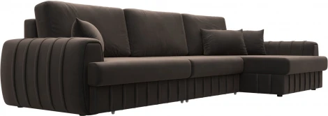 Диван угловой Лига-057 НПБ Лонг угол правый Лига Диванов (Велюр) арт.129301