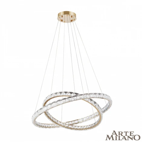 Подвесной светильник Arte Milano Venezia 311311/D800-D600 GD (регулировка яркости, LED, 220V, хрусталь, пульт управления, на тросе)