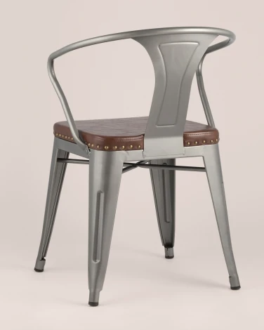 Стул Stool Group TOLIX ARMS SOFT с подлокотниками серебристый УТ000001287