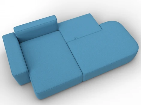 Диван угловой Лига-065 БП угол левый (ДСП,Рогожка/Голубой) Лига Диванов 134786L