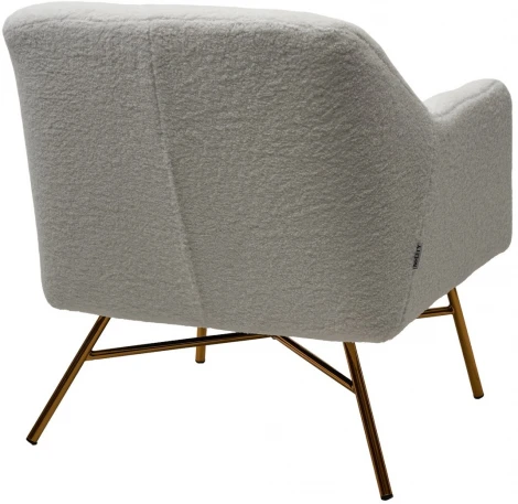 Кресло SHEEP NINI-01 Белый, teddy / золотой каркас М-City