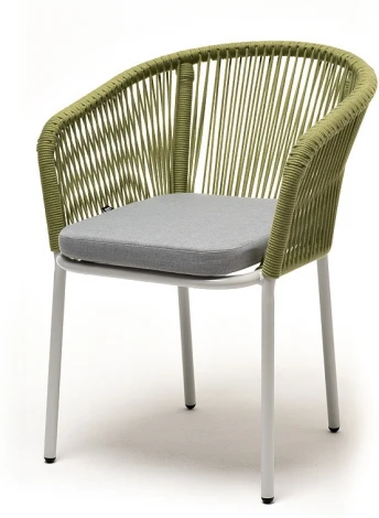 "Аркобалено" обеденная группа на 4 персоны со стульями "Марсель", каркас белый, роуп цветной 4SIS арт.УТ-00005979