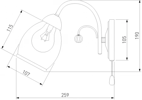 Бра Eurosvet 30026/1 золото (220V, хрусталь, выключатель)