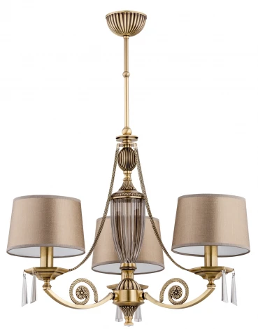 Потолочная люстра на штанге Kutek Monza MON-ZW-3(P/A) (220V, хрусталь Asfour)