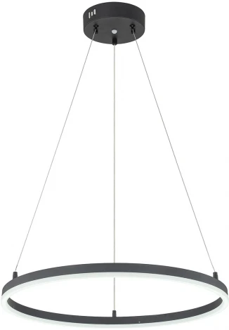 Подвесной светильник Escada Void 10254/1LED 43W Black APP (регулировка яркости, 220V, пульт управления, управление смартфоном, на тросе, кольцо)