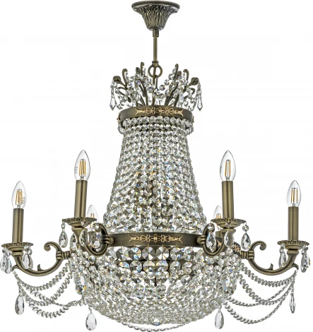 Подвесная люстра Dio D'Arte Lodi E 1.6.6.600 A (220V, хрусталь, на цепи, подсвечник, свеча)