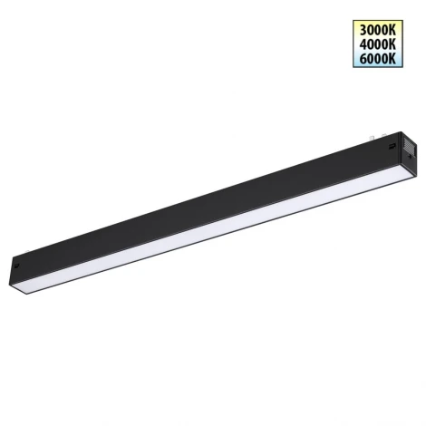 Трековый светильник трехфазный светодиодный Novotech Vector 359938 черный с переключ. цв. темпер. IP20 LED 3000К\4000К\6000К 24W 90-240V