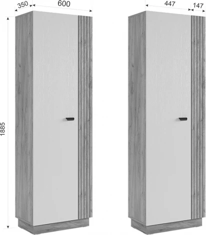 Моди Шкаф двухдверный, цвет дуб крафт золотой/белое дерево Mebelson (арт.MGM-02.2563)