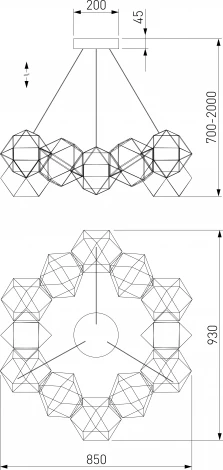 Подвесной светильник светодиодный Eurosvet Uma 90369/12 черный жемчуг (220V, на тросе)