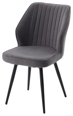 Стул РОССО 360 град. поворот. цвет B28 Темно-серый, велюр / черный каркас M-City 64755