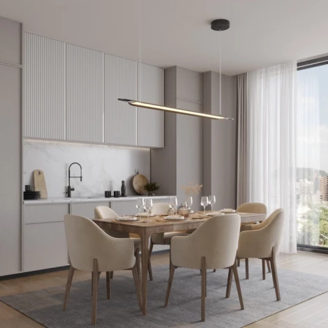 Подвесной светильник Novotech Ala 359544 черный диммируемый со сменой цв.температуры (сенсор) LED 32W 2700/4000/6000K 220V (регулировка яркости, сенсорный выключатель, на тросе)