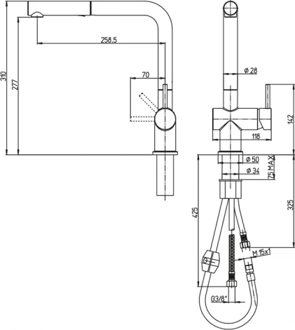 Смеситель Paini Cucina HDCR566KM для кухонной мойки