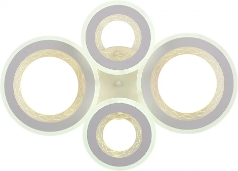 Потолочная люстра светодиодная Natali Kovaltseva Groove LED LAMPS 81196 с пультом ДУ, моб. приложением 140W, белый, LED (регулировка яркости, 220V)