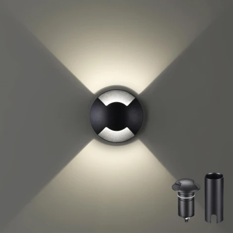 Встраиваемый грунтовый светильник Odeon Light Wald 6662/2GL NATURE черный/металл IP67 LED 3W 4000K 12V/24V (круглые)