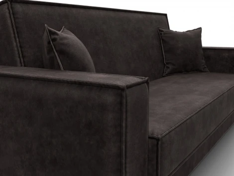 Диван-книжка Куба (ДСП,ЛДСП/Пластик/Велюр/Коричневый) Лига Диванов 127448