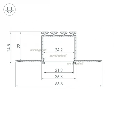 Профиль PLS-LOCK-H25-F-HIDE-2000 (Алюминий) 019409 Arlight