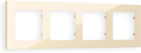 Рамка Ambrella Volt ALFA Techno (Бежевый глянец) 4-ая AF220304