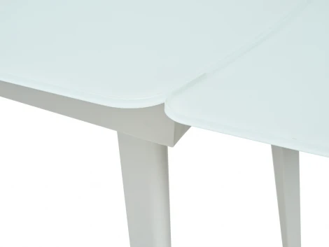 Стеклянный стол M-City ELIOT 120 FROSTED SUPER WHITE белое матовое стекло/ белый каркас
