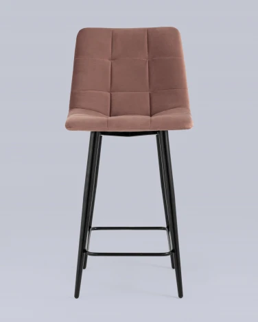 Стул полубарный Stool Group Джанго велюр пыльно-розовый высота сиденья 60 см УТ000035293