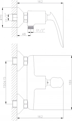 Смеситель Rush Island IS6535-63 для душа