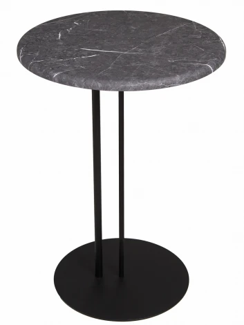 Стол приставной МеталлАрт М015 черный мрамор/черный Mebelik 009777