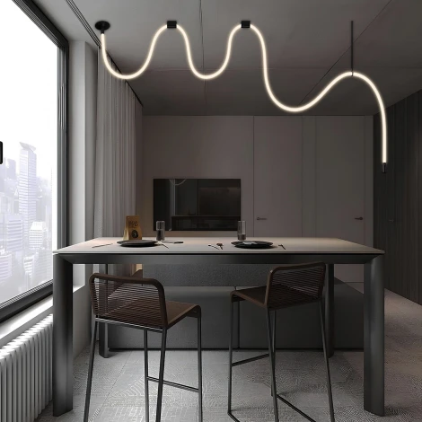 Подвесной светильник светодиодный с гибким неоном Loft It Thread 10388B Black (220V)