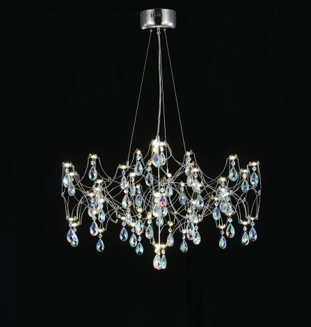 Подвесная люстра светодиодная с пультом и хрустальными подвесками K9 MyFar Ileria MR2650-57P-50СD