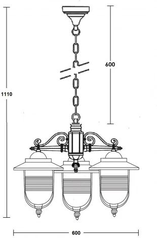 Уличный светильник подвесной Oasis Light TITAN 84770 3 02 Bl (220V, на цепи, фонарь, IP44)
