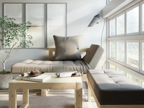 Кресло Arsko Амбер сосна бежевый велюр