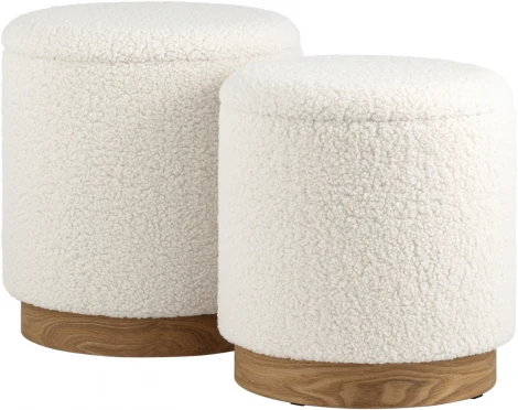 Пуф с ящиком Долли S тедди белый УТ000035336