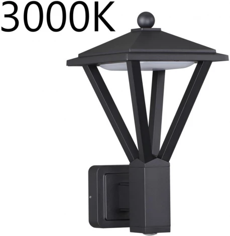 Уличный настенный светильник Odeon Light Bearitz 6655/15WL3 черный/металл IP54 LED 15W (12W SMD LED + 3W COB LED) 3000K 220V