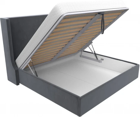 Кровать интерьерная Ларго 200 (Серый/Велюр) Лига Диванов арт.120748