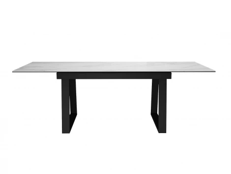 Стол DikLine DKZ160 Керамика Tianshan White (белый полуглянец)/подстолье черное/опоры черные (2 уп.) 00-00083315