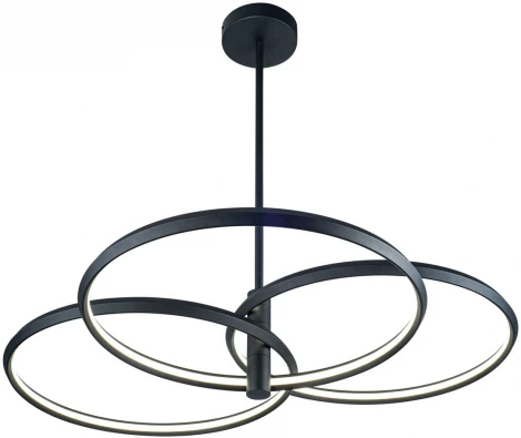 Потолочная люстра на штанге светодиодная Kink Light Тор-Трио 08203,19P(4000K) черный Led 54w (4000k) (220V, кольцо)