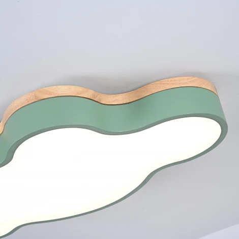 Потолочный светильник Wi-Fi Cloud Eco D83 Green By ImperiumLoft Cloud-Eco01 (для детской, LED, 220V, голосовое управление, умный дом - Алиса, тучи)