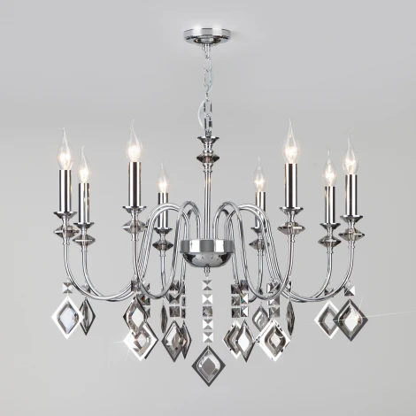 Подвесная люстра Eurosvet Telao 10110/8 хром/дымчатый хрусталь Strotskis