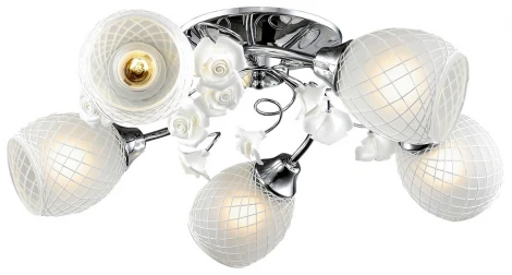 Потолочная люстра Velante 705-107-05 (220V, цветы, узор в клетку)