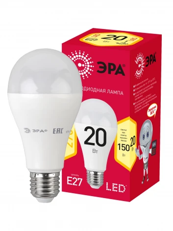 Лампочка светодиодная E27 20 Вт ЭРА LED A60-20W-827-E27 R LED A65-20W-827-E27 R