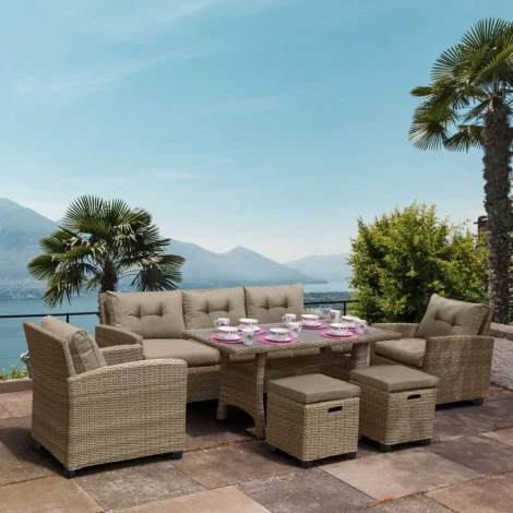 Комплект плетеной мебели AFM-310B Beige (Искусственный ротанг/Бежевый) Afina