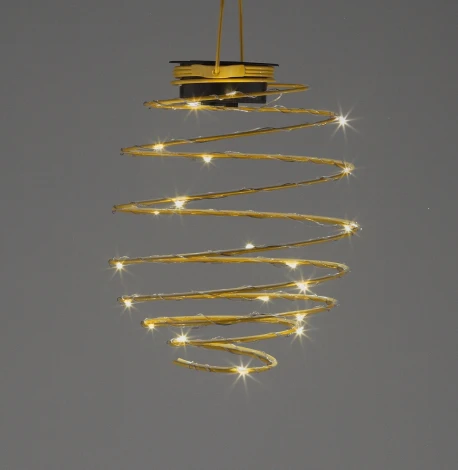 Уличный подвесной светильник светодиодный на солнечных батареях в виде спирали ЭРА ERASF024-28