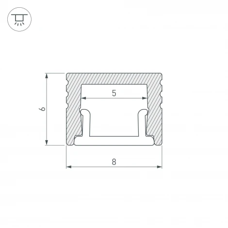 Профиль SL-MINI-8-H6-2000 ANOD BLACK (Алюминий) 030522 Arlight SL-MINI