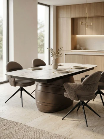 Стул ЖЕНЕВА (GENEVA) 360 град, СЕРЫЙ VEGA-88 / MIAMI-459, ткань / ЧЕРНЫЙ каркас, ®DISAUR M-City 64837